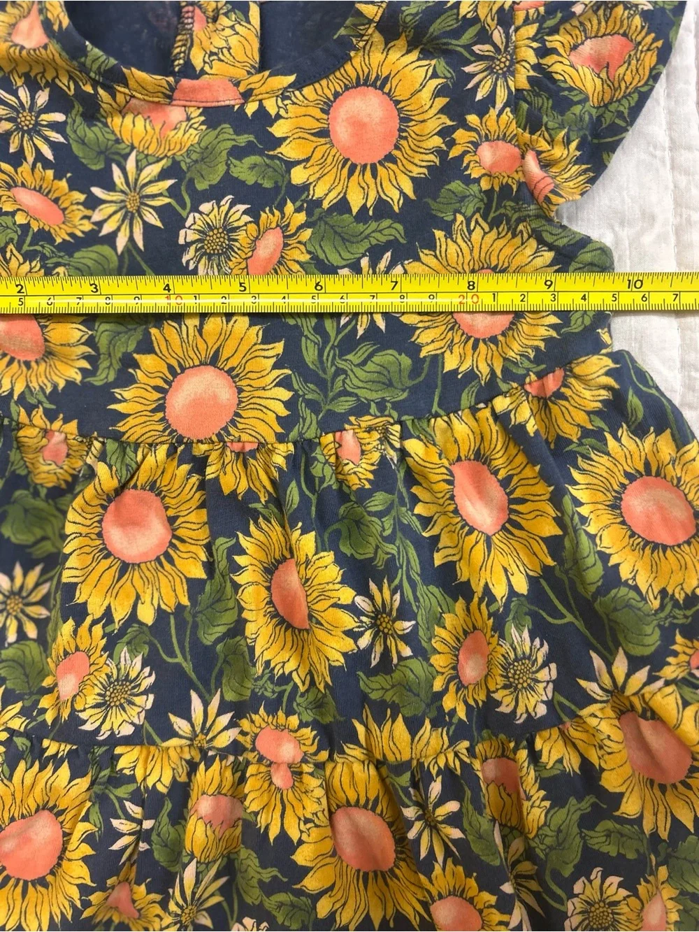Tommy Bahama Sunflower Dress Toddler Girls 3T Cotton Floral Tiered Dress